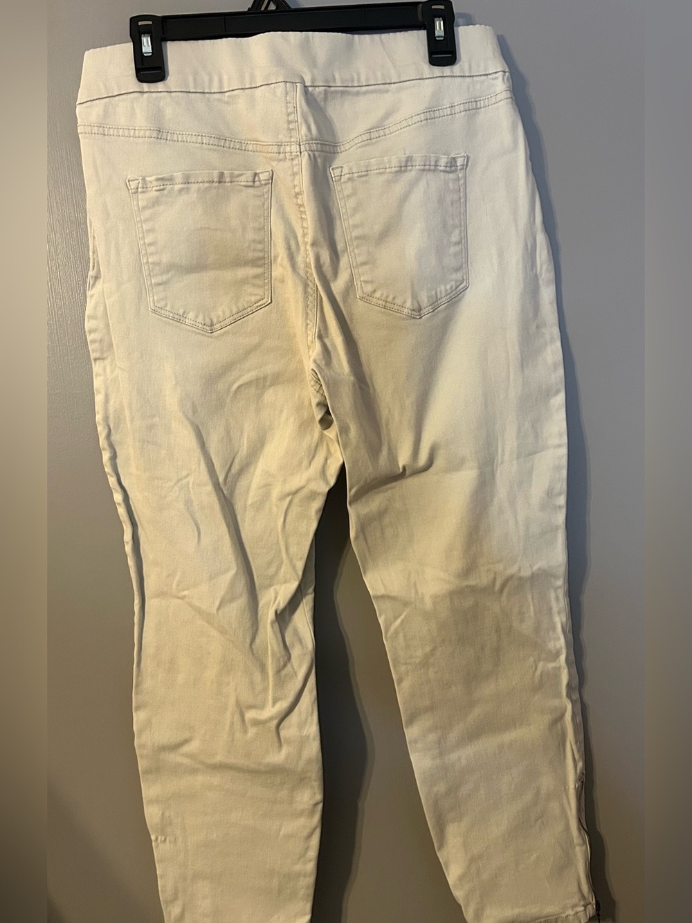Nine West Heidi Women's Skinny Pants in White Pull-On Size 12 Ankle Zipper